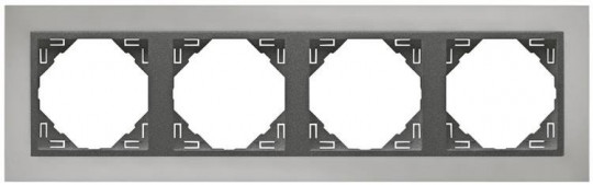 FOUR-GANG FRAME CHROME/GRAY 