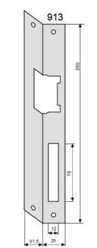 913G Front Plate 250mm, Right Angle 