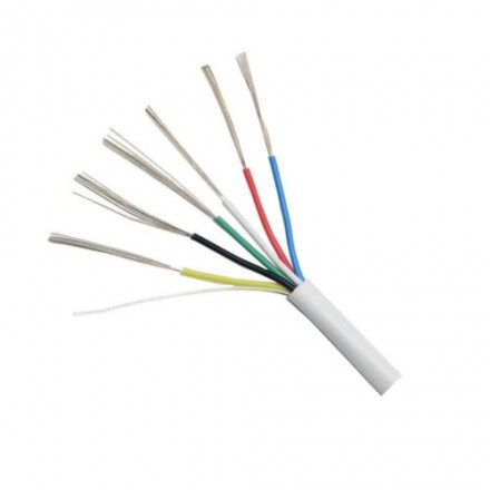 6x0,22mm² Alarm UK Type Unscreened, Tinned Cable, Cca-s3,d0,a3, 100m 