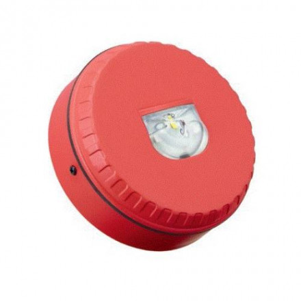 Solista LX Wall LED beacon, Red flash, Red housing, Shallow red base 