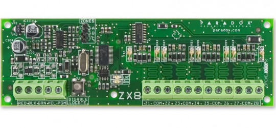 ZX8SP 8-zone expansion module designed for the Magellan and Spectra series control panels 
