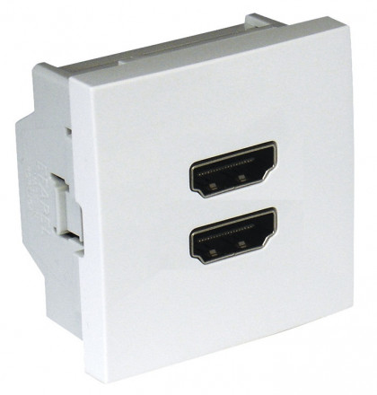 HDMI SOCKET W/SCREW CONNECT - 2 MOD IVORY 