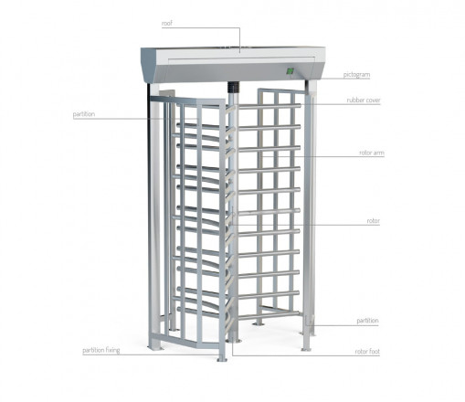 BA3-1-3 NNN Motorized Full Height Turnstile, Inox 