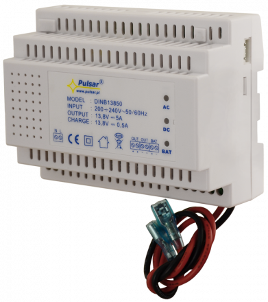 DINB13850 13.8V 5A maitinimo šaltinis, montuojamas ant DIN bėgelio su UPS funkcija 