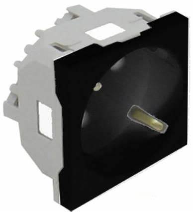 45132 SPM Q45 45x45 electrical outlet, mounted in a cradle, with protection, matt black 