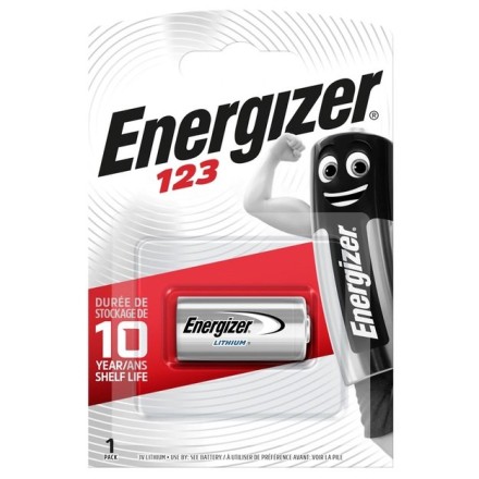 CR123 Lithium Battery, 3V, Energizer 