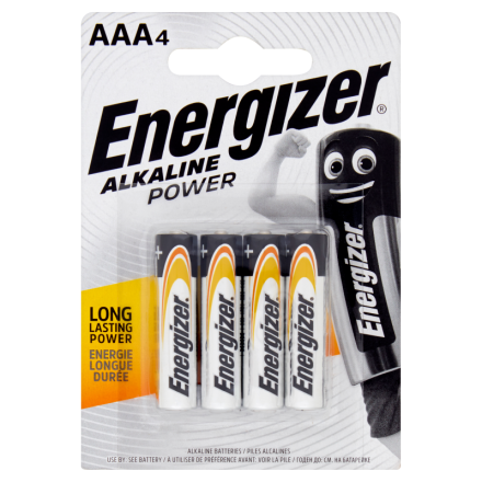 LR03 (AAA) 1,5V Battery, Energizer Alkaline Power, 4pcs 