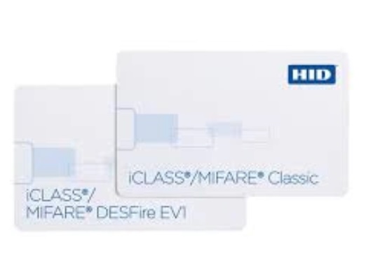 2420BMGGMNM iCLASS 2k bit (256 Byte), 2 sritys + Mifare Classic 1K kortelė, HID 