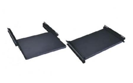 1U Pull-out shelf 19", depth 300mm, 4 fixing points, black WT-2382A 
