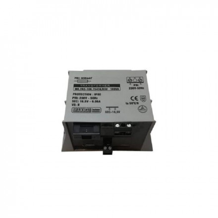 ME.TRE-100.84216/BSS Transformatorius 220V/16V/100VA su saugikliu 