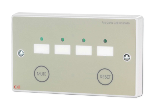 NC944/SS Four zone call controller c/w mute/reset button, requires 12V PSU, stainless steel 