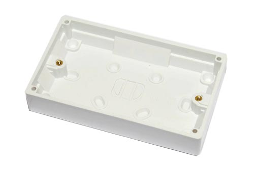 NCP-11 White 146x86x25mm surface mount UK double gang back box 