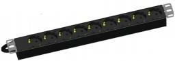 PDU09AL Power panel 9x220V without button, aluminum housing, C14 input connector 