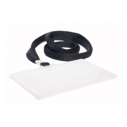 Holder for access card, horizontal, with black cord 