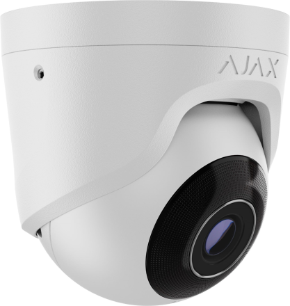 TurretCam 8Mpix DOME IP Camera , 2,8mm (100°) , IR up to 50m, Microphone, MicroSD, IP65, White, Ajax 