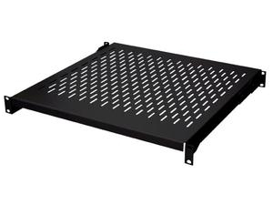 1U Shelf 450mm, 4 fixing points, adjustable, BLACK 