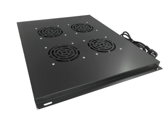 4 fan unit for 800mm deep cabinets, installed in the ceiling, black 