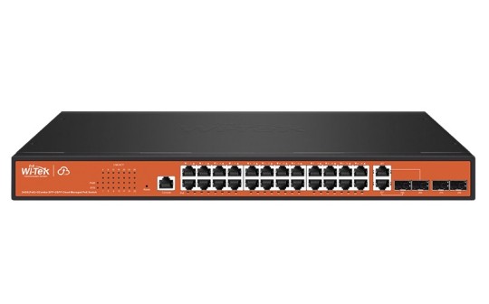 WI-PCMS328GF Cloud L2 Managed Switch, 24x1Gbps PoE, 2xCombo SFP, 2xSFP, 400W 