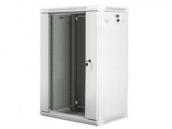 15U built-in wardrobe 600x600, 19", gray, glass lockable doors, removable sides  