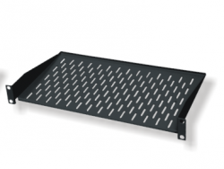 1U shelf 250mm deep, two fixing points, black  