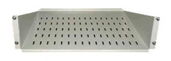2U Shelf 200mm, fixed from the front, RAL7035  