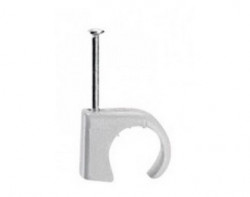 TC3-5mm clamp for round cable, white, thin nail  