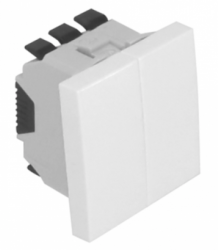 45061 SBM Two Circuits Switch, 2 Modules, Matte White  