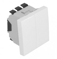 45061 SBR Q45 45x45 Two-key electrical switch, cradle-mounted, white  
