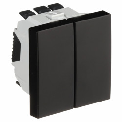 45061 SPM TWO CIRCUITS SWITCH - 2 MOD MATTE BLACK  