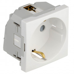 SAF EARTH SOC(SCHUKO)HOR APERT - 2 MOD WHITE  