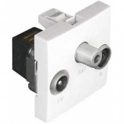 R-TV-SAT SOCKET STAR CONNECTION-2MOD MATTE BK  
