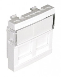 FACE PLATE F/2 RJ CONECTORS-2MOD MATTE WHITE  