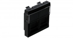FACE PLATE F/2 RJ CONECTORS-2MOD MATTE BLACK  