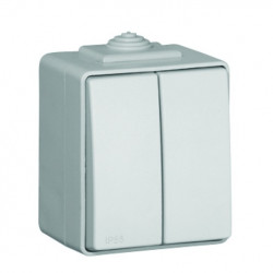 48101 CCZ Double Two-Way Switch 16A, ~250V, IP65, Gray  