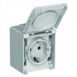 48131 CCZ Schuko Type Eartch Socket 16A, ~250V, IP65, Gray  