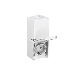 2-WAY SWITCH+EARTH SOCK(SKO)DOUB VERT BASE GR  