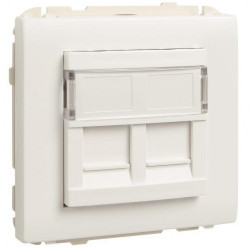 50442 SBM Double holder for RJ45 socket, matt white  