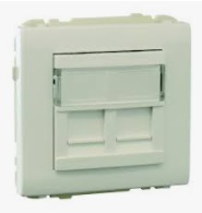 50442 SPL Dvigubas laikiklis RJ45 lizdui, platinos spalvos  
