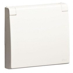 50634 TBM Electrical outlet cover with grounding and cover, IP44, matt white  