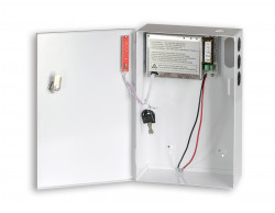 5A/24V impulsinis maitinimo šaltinis 295x195x90mm metalinėje dėžėje, su akumuliatoriaus krovimu  