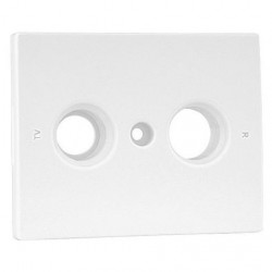 COV PLATE F/R-TV SOCK MULTIBRAND 2 OUTP WHITE  