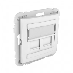 90442 SBR Cover Ring with Double Support Frame RJ45 Connectors, White  