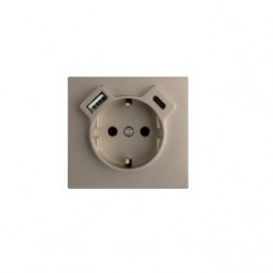 90630 TMF COVER PLATE EARTH SOCKET SKO+USB TYPE A + C, IVORY  