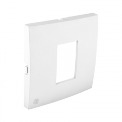 COV PLAT F/SINGLE RJ45 COMP SOCKETS PEARL  