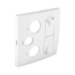 COV PLATE F/R-TV-SAT-2XRJ45 MULT SOCKET WHITE  