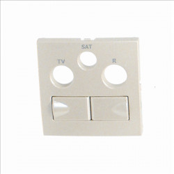 COV PLATE F/R-TV-SAT-2XRJ45 MULT SOCKET PEARL  