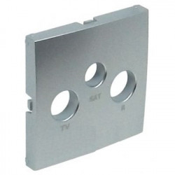 COVER PLATE FOR R-TV-SAT SOCKETS GRAY  
