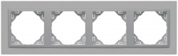 FOUR-GANG FRAME ALUMINIUM/ALUMINIUM  