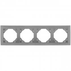 FOUR-GANG FRAME ALUMINIUM/GRAY  