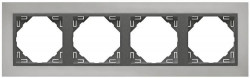 FOUR-GANG FRAME CHROME/GRAY  
